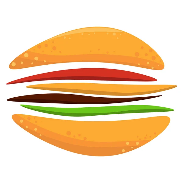 Burger Icon Vector Illustration Flat Icon Juicy Delicious Hamburger Cheeseburger — Vettoriale Stock