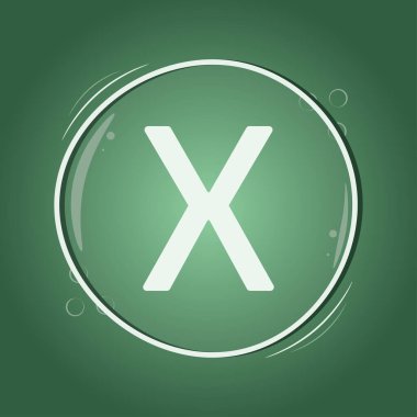 x letter circle logo design on green background flat vector smart illustration