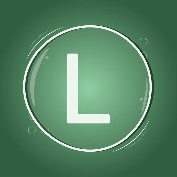 l letter circle logo design on green background flat vector smart illustration