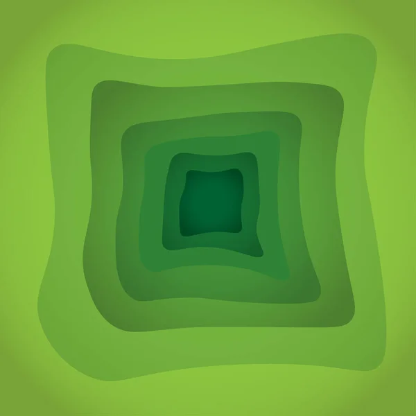 Minimal Geometric Papercraft Background Green Circles Elements Fluid Gradient Dynamic — Vector de stock
