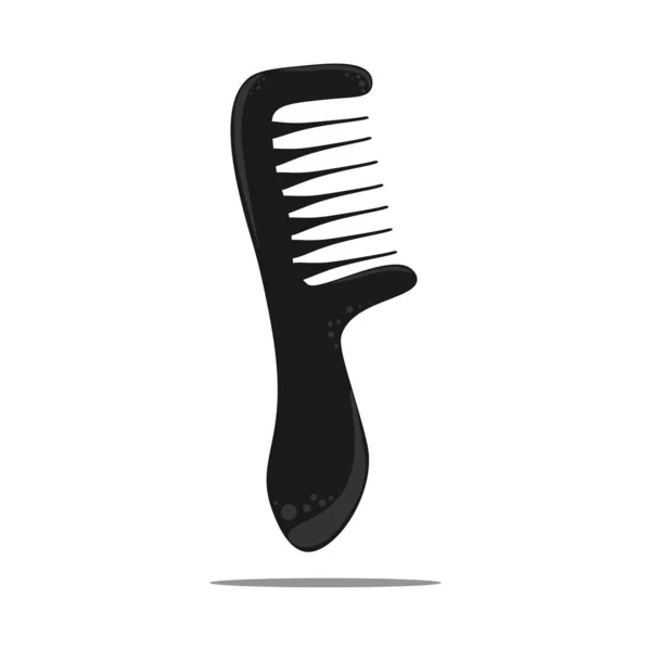 Black Hair Comb Icon Vector Flat Illustration Web Mobile Apps — Stockvector