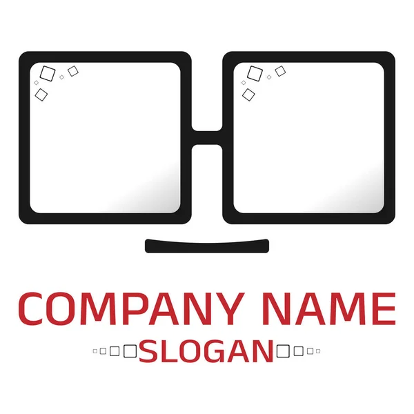 Flat vector black Glasses logo and symbol template design element illustration