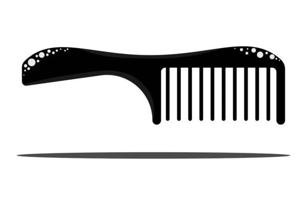 Black Hair Comb Icon Vector Flat Illustration Web Mobile Apps — Stockvector