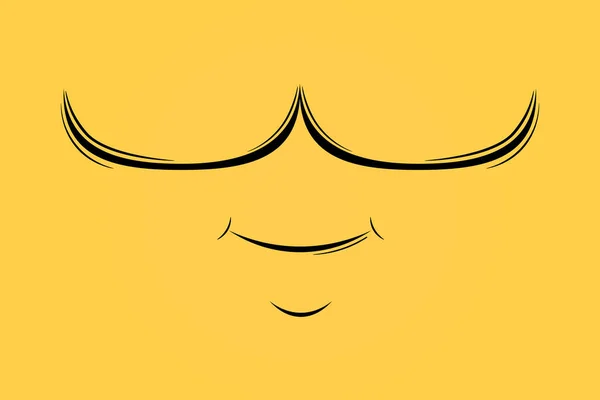 Icon Smile Logo Yellow Background Flat Vector Illustration — Stok Vektör