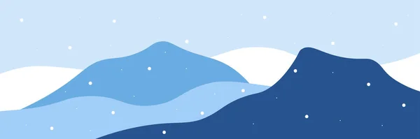 Winter Und Schnee Banner Flache Vektordarstellung Abstrakte Flache Minimalistische Designlandschaft — Stockvektor