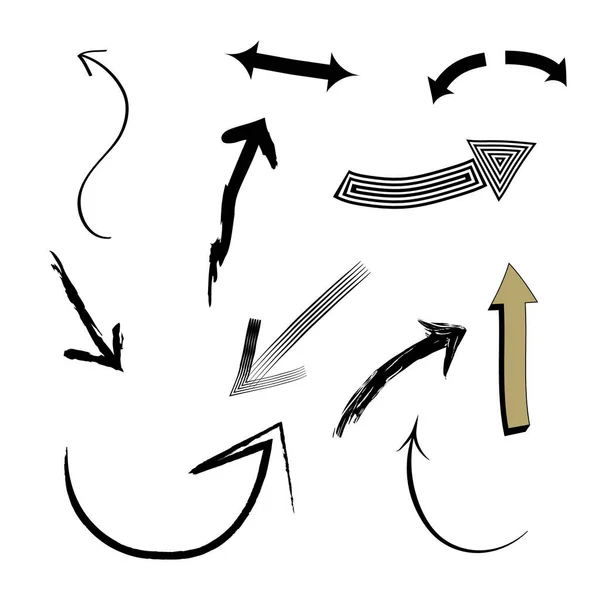 Flechas Diferentes Estilos Decorativos — Vector de stock