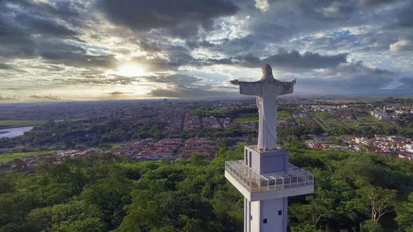 Vue Aérienne Entrée Ville Sertozinho Dans État Sao Paulo Photos De Stock Libres De Droits