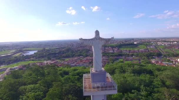 Εναέρια Άποψη Της Εισόδου Στην Πόλη Του Sertozinho Στην Πολιτεία — Αρχείο Βίντεο