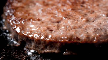 Cooking beef and pork patty for burger Meat roasted