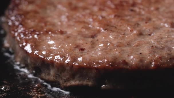 Приготування Яловичини Свинини Бургеру Ясо Смажене — стокове відео