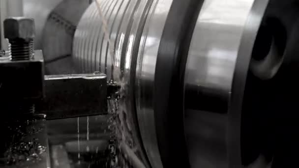蒸気タービンの産業用旋盤機械作業 — ストック動画