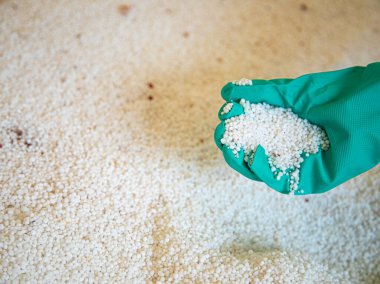 Ürea nitrojen gübre tahıl detayı seçici odaklı