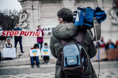 Lizbon, Portekiz - 24 Şubat 2022: Ukrayna ve 