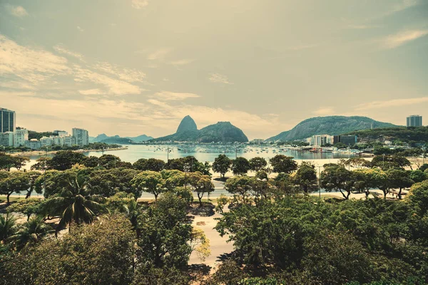 Immagine Panoramica Grandangolare Quartiere Botafogo Rio Janeiro Brasile Con Una — Foto Stock