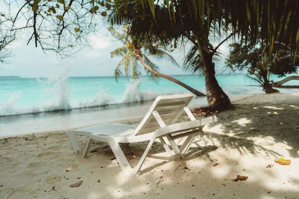 Vista Divano Letto Fronte All Oceano Lussuoso Resort Alle Maldive — Foto Stock