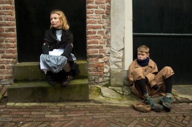 DEVENTER, NEtherlands, 15 ARALIK 2019. Dickens festivali Deventer, Hollanda 'da.