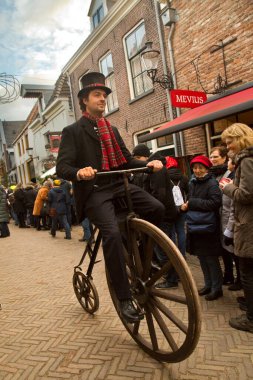 DEVENTER, NEtherlands, 14 ARALIK 2019. Dickens festivali Deventer, Hollanda 'da.