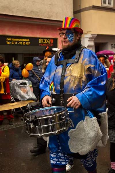 Stuttgart Germania Gennaio 2020 Processione Tradizionale Del Carnevale Mascherato Stoccarda — Foto Stock
