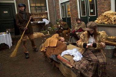 DEVENTER, NEtherlands, 15 ARALIK 2019. Dickens festivali Deventer, Hollanda 'da.