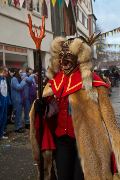 Stuttgart Alemanha Janeiro 2020 Procissão Tradicional Carnaval Mascarado Stuttgart Alemanha — Fotografia de Stock