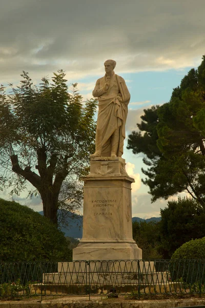 Kerkyra Ilha Corfu Grécia Outubro 2021 Estátua Ioannis Kapodistrias Corfu — Fotografia de Stock