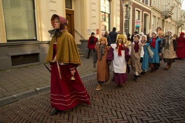 DEVENTER, NEtherlands, 15 ARALIK 2019. Dickens festivali Deventer, Hollanda 'da.