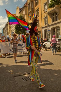 STUTTGART, ALMANY, 31 Temmuz 2021. Stuttgart, Almanya 'da Christopher Caddesi Günü.