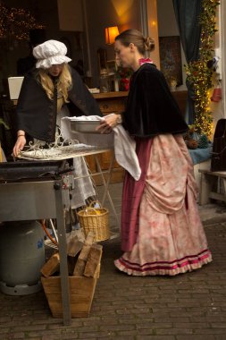 DEVENTER, NEtherlands, 14 ARALIK 2019. Dickens festivali Deventer, Hollanda 'da.