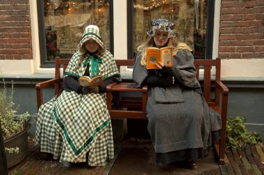 DEVENTER, NEtherlands, 15 ARALIK 2019. Dickens festivali Deventer, Hollanda 'da.