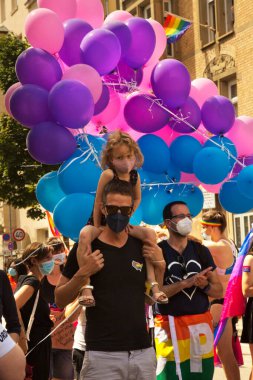 STUTTGART, ALMANY, 31 Temmuz 2021. Stuttgart, Almanya 'da Christopher Caddesi Günü.