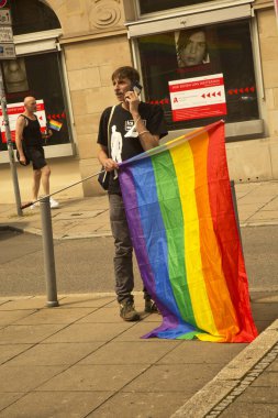 STUTTGART, ALMANY, 31 Temmuz 2021. Stuttgart, Almanya 'da Christopher Caddesi Günü.