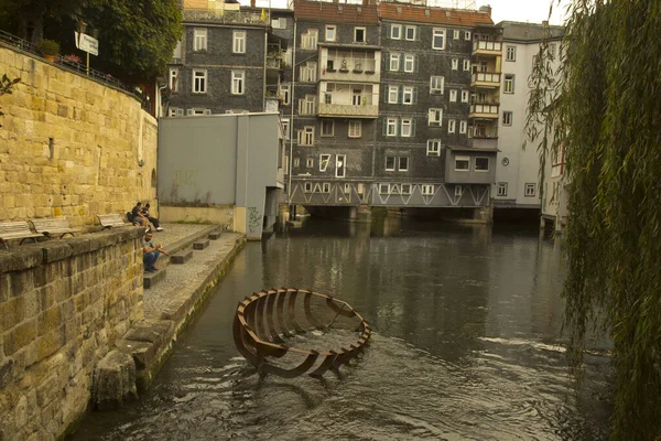 Szalonna Vagyok Nyakkendő Németország 2020 Szeptember Little Venice Esslingen Neckar — Stock Fotó