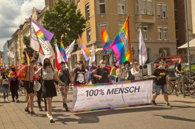 STUTTGART, ALMANY, 31 Temmuz 2021. Stuttgart, Almanya 'da Christopher Caddesi Günü.