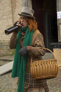 DEVENTER, NEtherlands, 15 ARALIK 2019. Dickens festivali Deventer, Hollanda 'da.