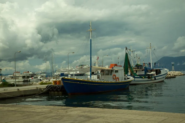 Kerkyra Corfu Island Greece October 2021 Boats Port Kerkyra Corfu — Stock Photo, Image