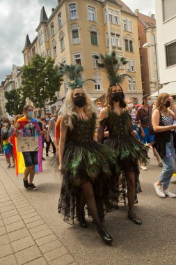 STUTTGART, ALMANY, 31 Temmuz 2021. Stuttgart, Almanya 'da Christopher Caddesi Günü.