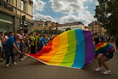 STUTTGART, ALMANY, 31 Temmuz 2021. Stuttgart, Almanya 'da Christopher Caddesi Günü.
