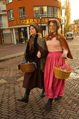 DEVENTER, NEtherlands, 15 ARALIK 2019. Dickens festivali Deventer, Hollanda 'da.