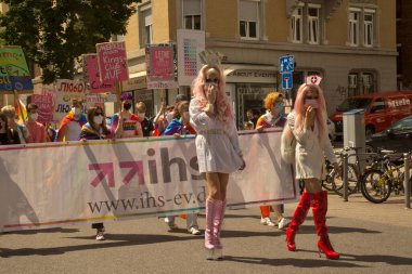 STUTTGART, ALMANY, 31 Temmuz 2021. Stuttgart, Almanya 'da Christopher Caddesi Günü.