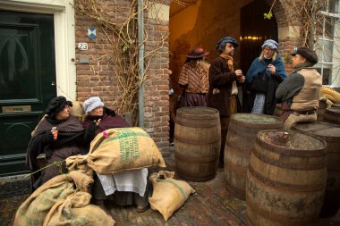 DEVENTER, NEtherlands, 15 ARALIK 2019. Dickens festivali Deventer, Hollanda 'da.