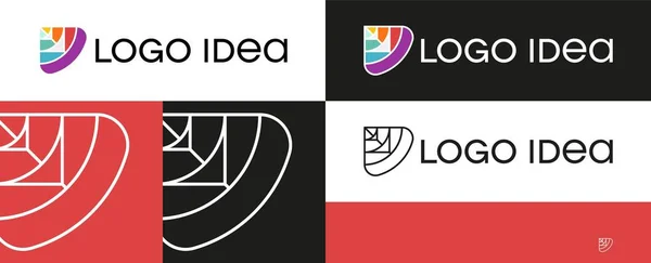 Idé logotyp mall design vektor. idé logotyp linje vektor. — Stock vektor