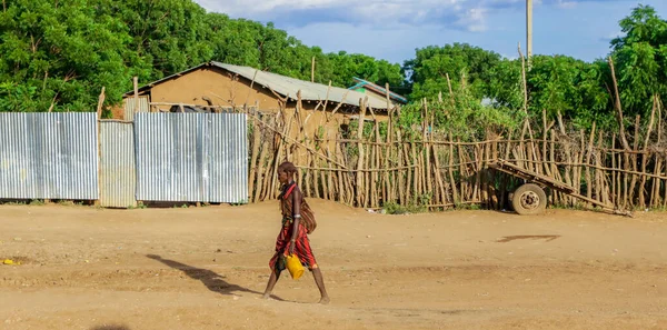 Lalibela Äthiopien August 2020 Arme Äthiopier Lächeln Auf Der Landstraße — Stockfoto