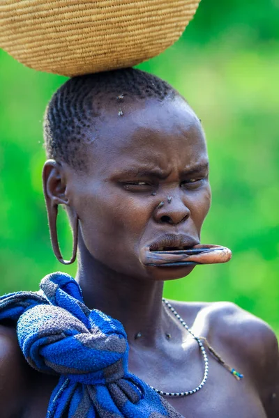 Omo River Valley Äthiopien November 2020 Porträt Einer Afrikanischen Frau — Stockfoto