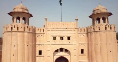 4K Aerial Footage View to the Main  Alamigiri Gate of Lahore Fort, Pakistan
