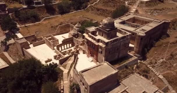 Hava Görüntüsü Shri Katas Raj Kompleksi Hindistan Tapınakları Punjab Pakistan — Stok video