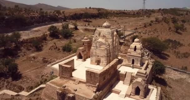 Aerial Video View Shri Katas Raj Complex Several Hindu Temple — Wideo stockowe
