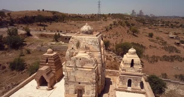 Aerial Footage View Shri Katas Raj Complex Several Hindu Temples — Αρχείο Βίντεο