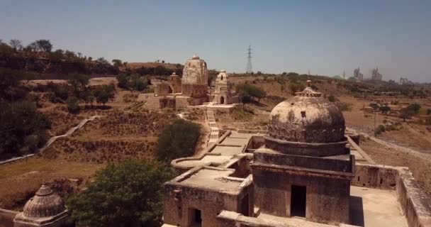 Aerial Video View Shri Katas Raj Complex Several Hindu Temple — Wideo stockowe