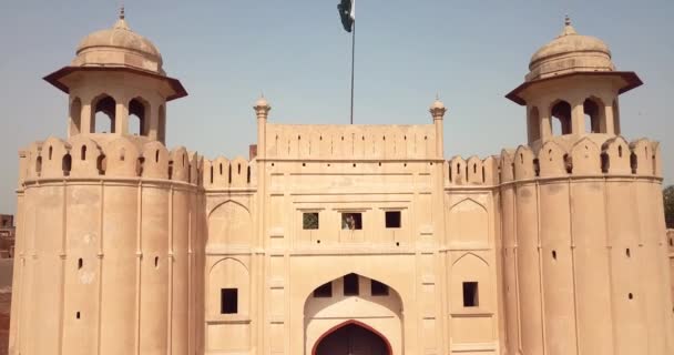 Pemandangan Footage Aerial Gerbang Alamigiri Utama Benteng Lahore Pakistan — Stok Video