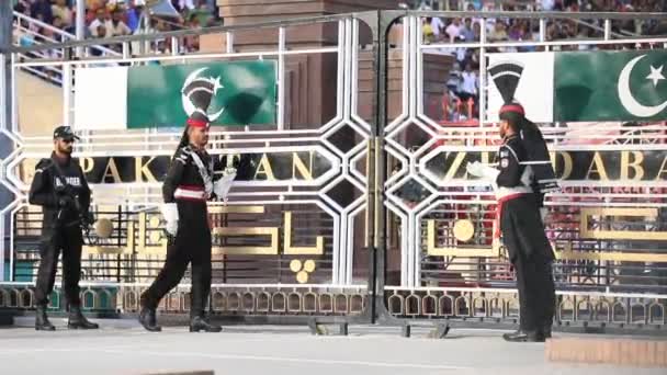 Lahore Pakistan June 2021 Footage Wagah Attari Border Ceremony Pakistan — Wideo stockowe